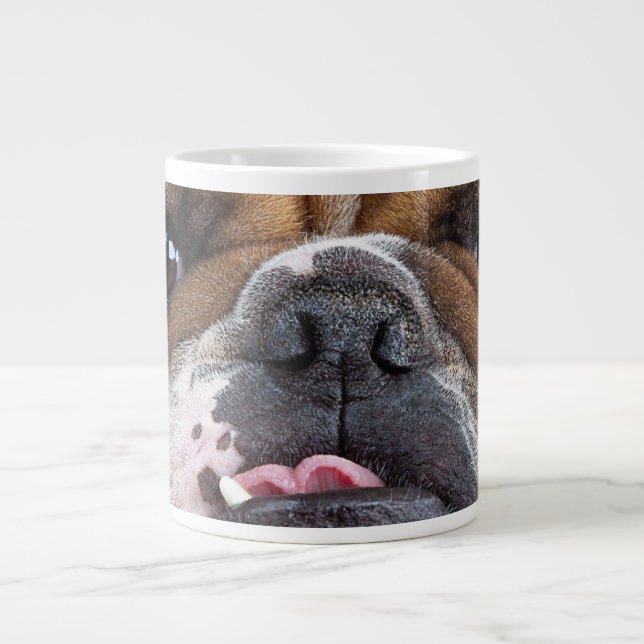 Caneca De Café Grande Travesseiro decorativo Inglês Bulldog (Frente)