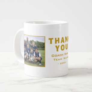 Caneca De Café Grande Treinador de Futebol Obrigado Foto da Equipe