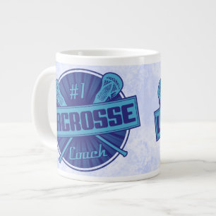 Caneca De Café Grande Treinador de Lacrosse nº 1 (azul) Jumbo Mug