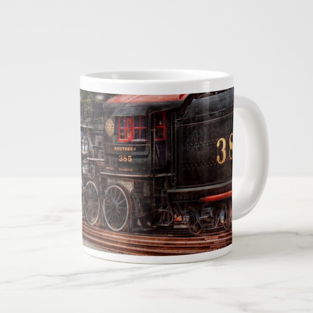 Caneca De Café Grande Trem - Vapor - O trabalho do condutor (Frente Esquerda)