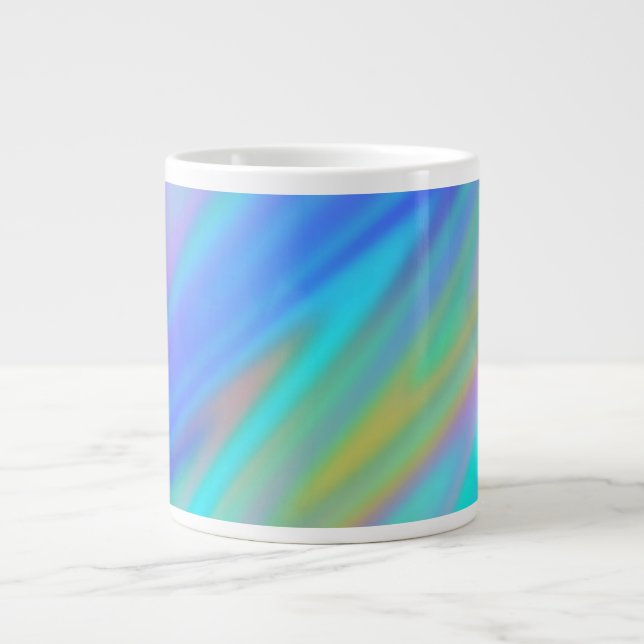 Caneca De Café Grande Trendy luxuoso azul roxo, azul, holográfico (Frente)