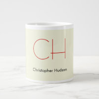 Trendy Modern Red Monographic Beige