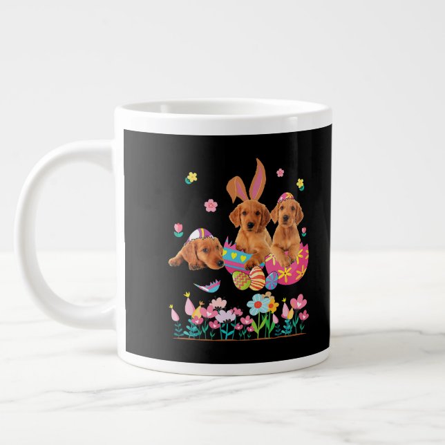 Caneca De Café Grande Três Cachorros De Retriever Coelhinhos Labrador Em (Esquerda)