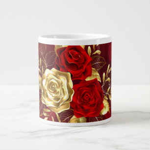 Caneca De Café Grande Três Rosas de joalharia