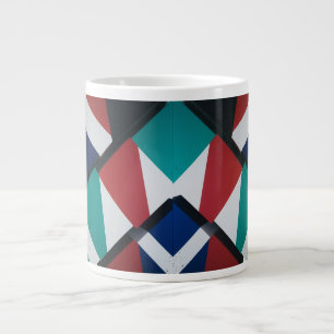 Caneca De Café Grande Triângulos Geométricos Negros - Mug Jumbo Especial