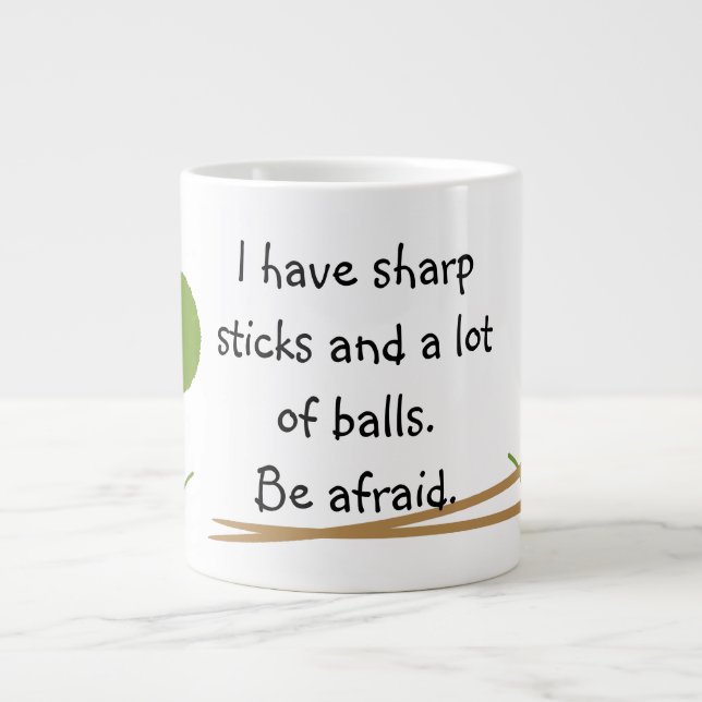 Caneca De Café Grande Tricotando Engraçado Jumbo Mug (Frente)