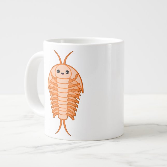 Caneca De Café Grande Trilobita Kawaii (Frente Esquerda)
