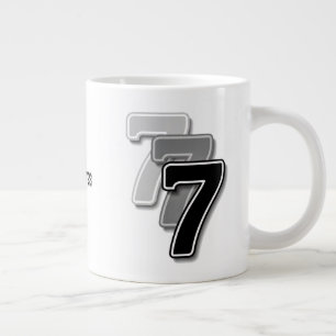 Caneca De Café Grande Triple Seven Gráfico – Arte Moderna Minimalista