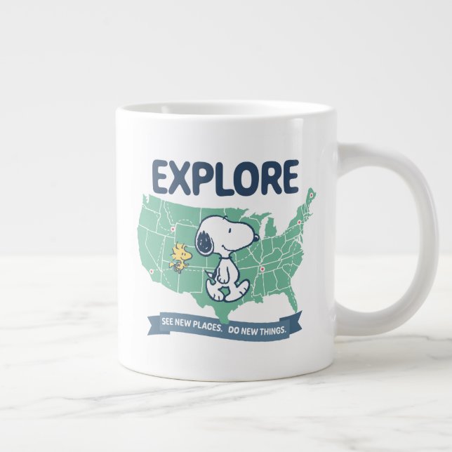 Caneca De Café Grande Trippin rodoviário | Explorações de amendoins (Direita)