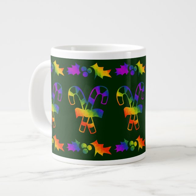 Caneca De Café Grande Trippy Holly Canes (Frente Esquerda)