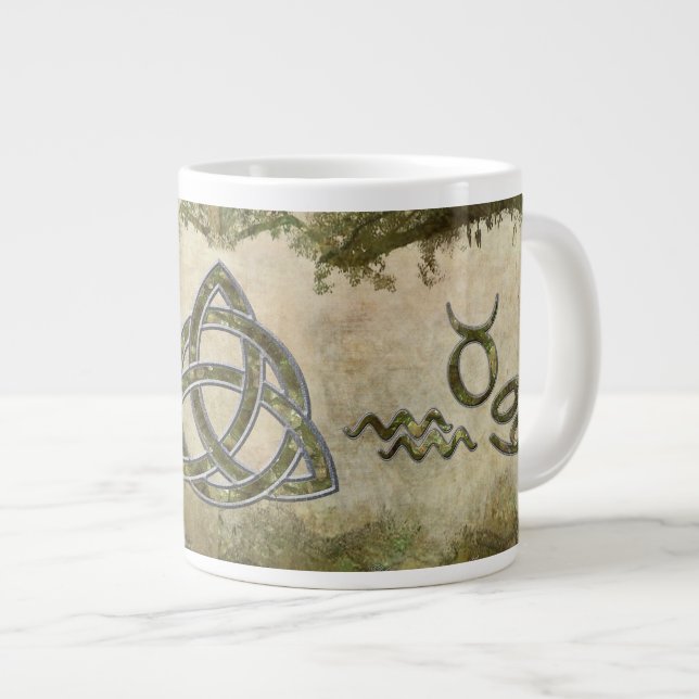 Caneca De Café Grande Triquetra natural (Frente Esquerda)