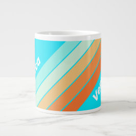 Caneca De Café Grande Tropic Splash Striped with Name