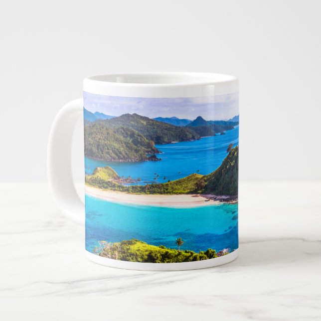 Caneca De Café Grande Tropical Beaches | El Nido Phillipines (Frente Esquerda)