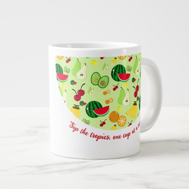 Caneca De Café Grande Tropical Frenzy Mug (Frente Esquerda)
