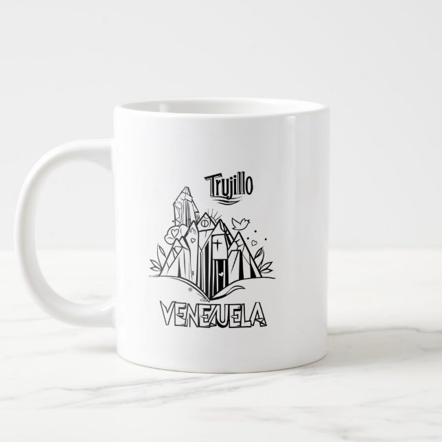 Caneca De Café Grande Trujillo Venezuela diseño artístico | Virgen paz (Esquerda)