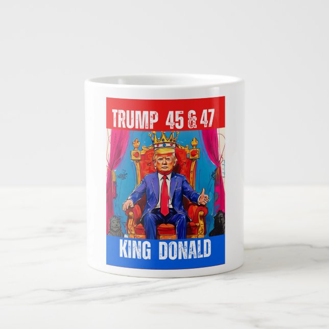 CANECA DE CAFÉ GRANDE TRUMP 45 & 47 - KING DONALD (Frente)