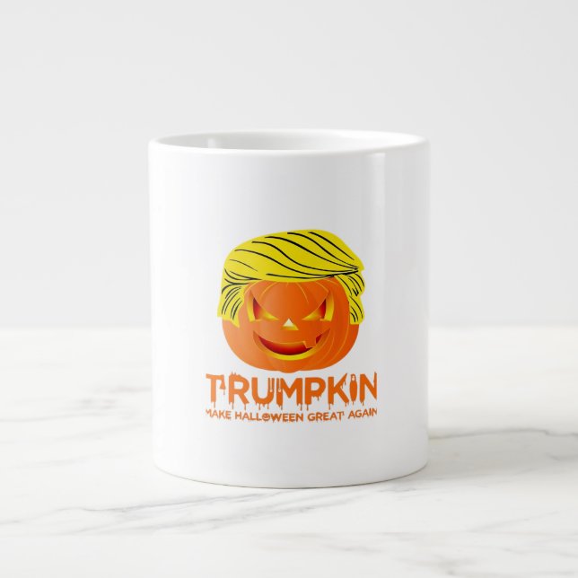 Caneca De Café Grande Trumpkin - Você Está Assustado? Clássica (Frente)