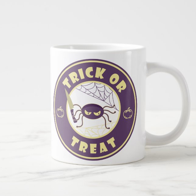 Caneca De Café Grande Truque ou tratamento da aranha sanduíche estilo M (Direita)