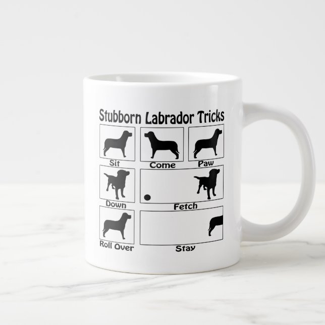 Caneca De Café Grande Truques de Cachorro Labrador-Retriever (Direita)