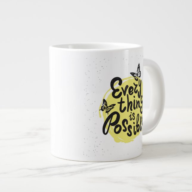 Caneca De Café Grande Tudo é possível (Frente Esquerda)