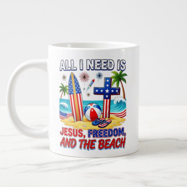 CANECA DE CAFÉ GRANDE TUDO O QUE EU PRECISO É JESUS (Esquerda)