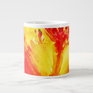 Caneca De Café Grande Tulipa Vermelha E Amarela