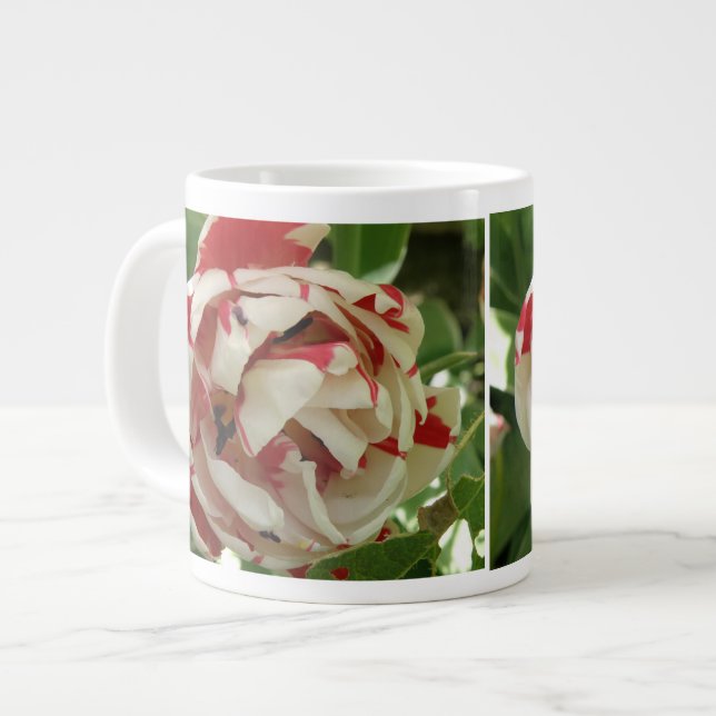 Caneca De Café Grande Tulipas brancas e rosa (Frente Esquerda)