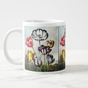 Caneca De Café Grande Tulipas Multicolor em Estilo Regency Mal-humorado