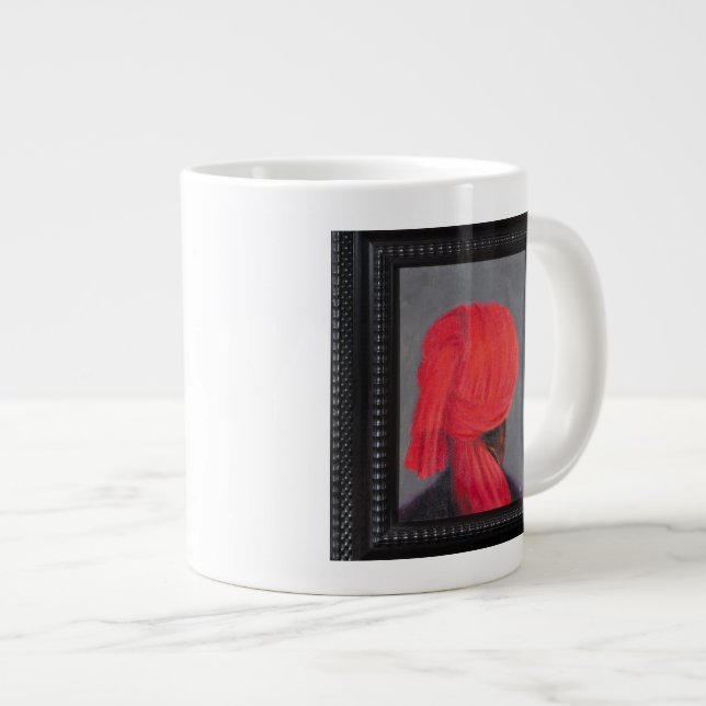 Caneca De Café Grande Turbante vermelho no cinza 2014 (moldado) (Frente Esquerda)