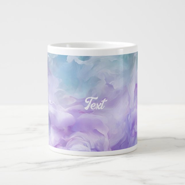 Caneca De Café Grande Turbilhão de nuvens azul e roxa (Frente)