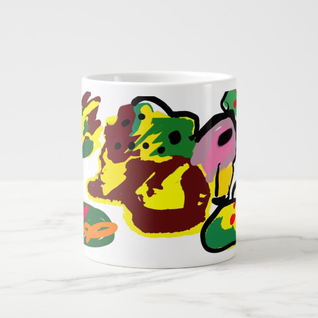 Caneca De Café Grande Turkey paint  (Frente)
