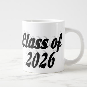 Caneca De Café Grande Turma de 2026 texto de formatura em preto