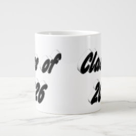 Caneca De Café Grande Turma de 2026 tipografia preta graduação