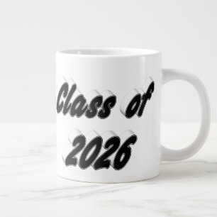 Caneca De Café Grande Turma de 2026 tipografia preta graduação