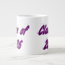 Caneca De Café Grande Turma de 2026 tipografia roxa graduação