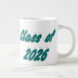 Caneca De Café Grande Turma de 2026 tipografia verde graduação