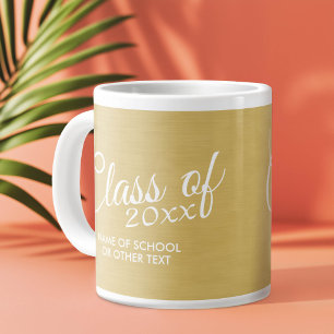 Caneca De Café Grande Turma de Graduação Ouro com Ano Personalizado da E