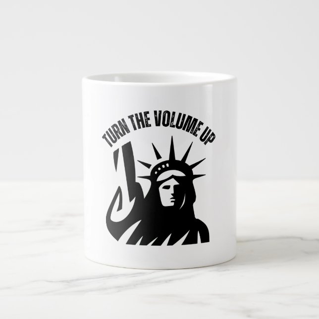Caneca De Café Grande Turn The Volume Up New York Zohran Mamdani (Frente)