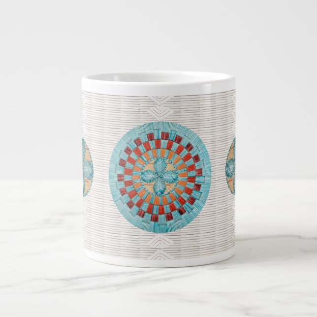 Caneca De Café Grande Turquesa Quill Inspirou Design (Frente)