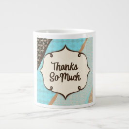 Caneca De Café Grande Turquesa Vintage — Obrigados Tão Jumbo Mug