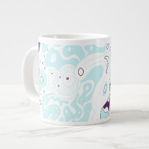 Caneca De Café Grande "Turquoise Space" Abstrato digital Poster de arte