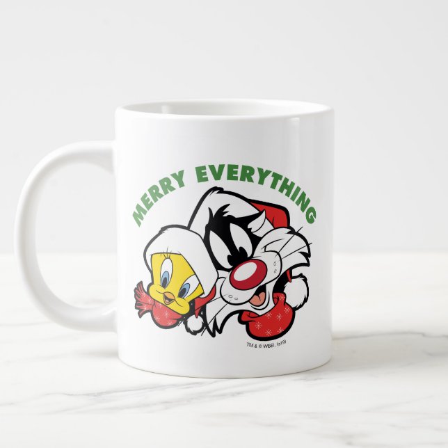 Caneca De Café Grande TWEETY™ & SYLVESTER™ "Feliz Tudo" (Esquerda)