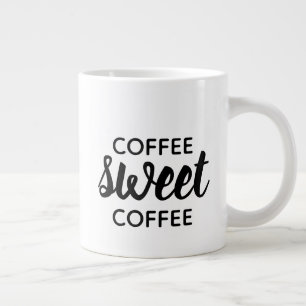 Caneca De Café Grande Typografia Negra Café Bebê Café
