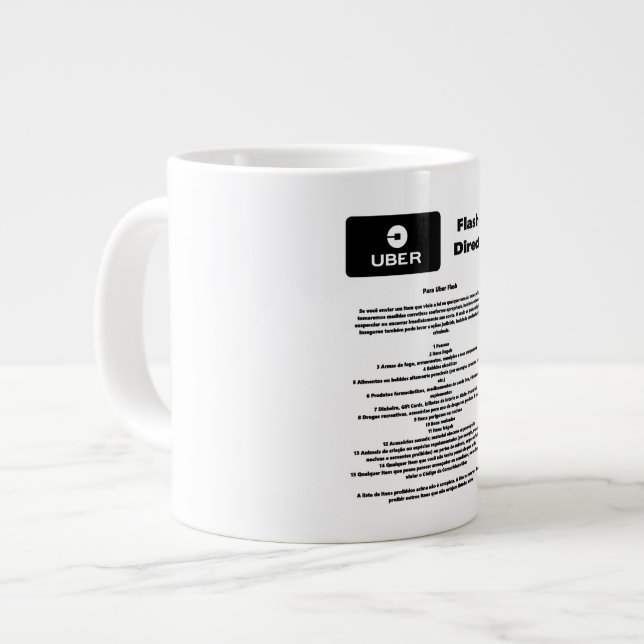 Caneca De Café Grande Uber Flash Direct Diretrizes (Frente Esquerda)
