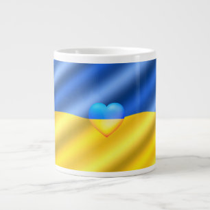 Caneca De Café Grande Ucrânia - Apoio - Paz da Liberdade - Bandeira Ucra