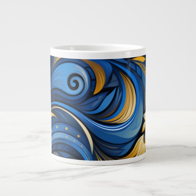 Caneca De Café Grande Ukrainian folk art pattern (Frente)