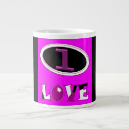 Caneca De Café Grande Um amor, o rosa, diga alto.