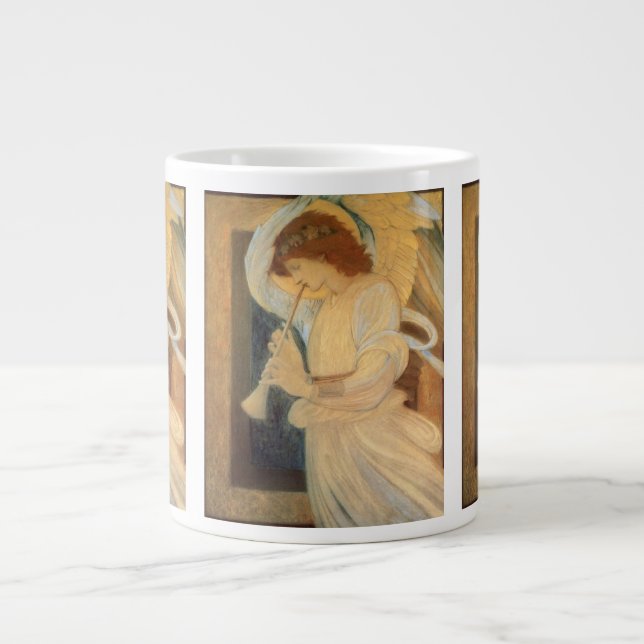 Caneca De Café Grande Um Anjo Tocando um Flageolet por Burne Jones (Frente)