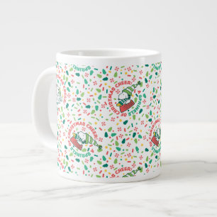 Caneca De Café Grande Um borrão de Natal Cheer Pattern