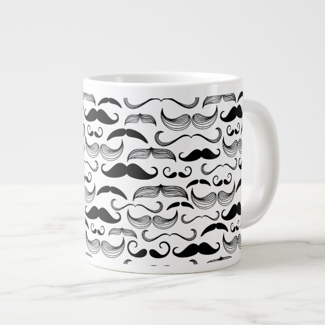 Caneca De Café Grande Um Clube de Cavalheiros. Padrão de bigode 2 (Frente Esquerda)